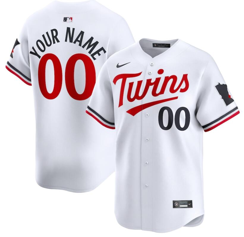 Men Nike Minnesota Twins White Home Limited Custom MLB 2024 Jersey->customized mlb jersey->Custom Jersey